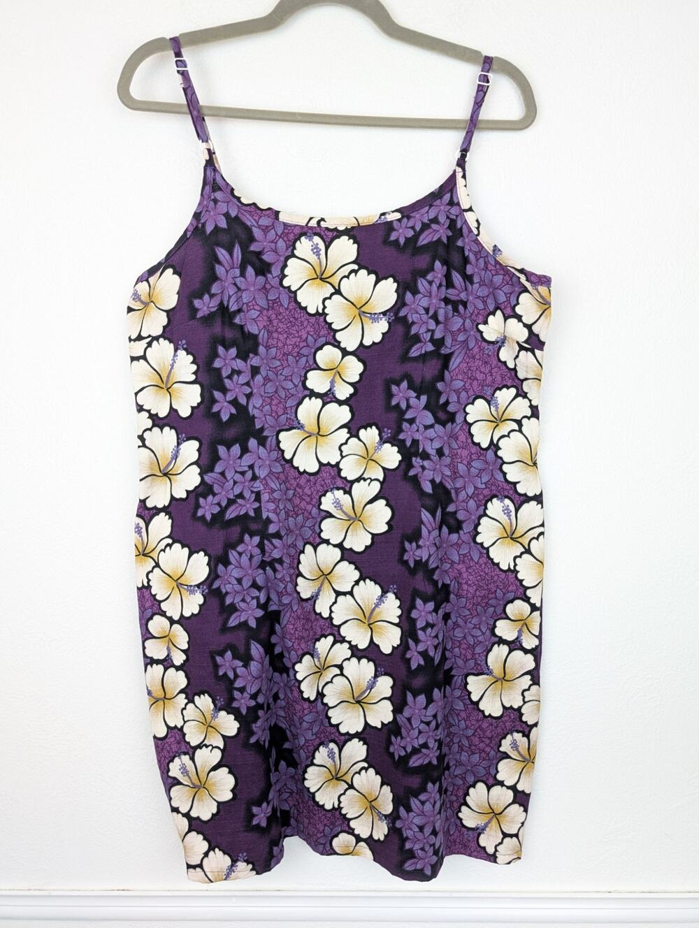 Hilo Hattie Dress Hibiscus Floral Hawaiian Beach Travel Resort Purple Size 18